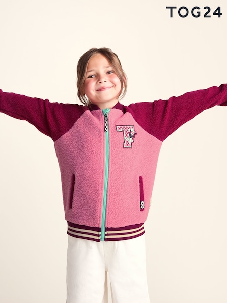 Қызғылт - Tog 24 Aberfield Shaun The Sheep Kids Sherpa Varsity Bomber Jacket