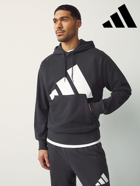 adidas Black Essentials Big Logo French Terry Hoodie (E35466) | R$ 395