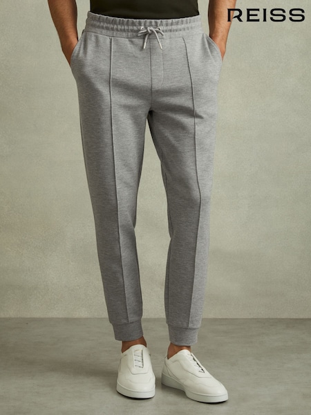 Reiss Grey Melange Premier Interlock-Jersey Drawstring Joggers (E35479) | €142