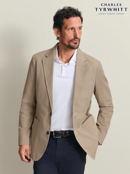 Natural - Slim Fit Charles Tyrwhitt Cotton Stretch Jacket