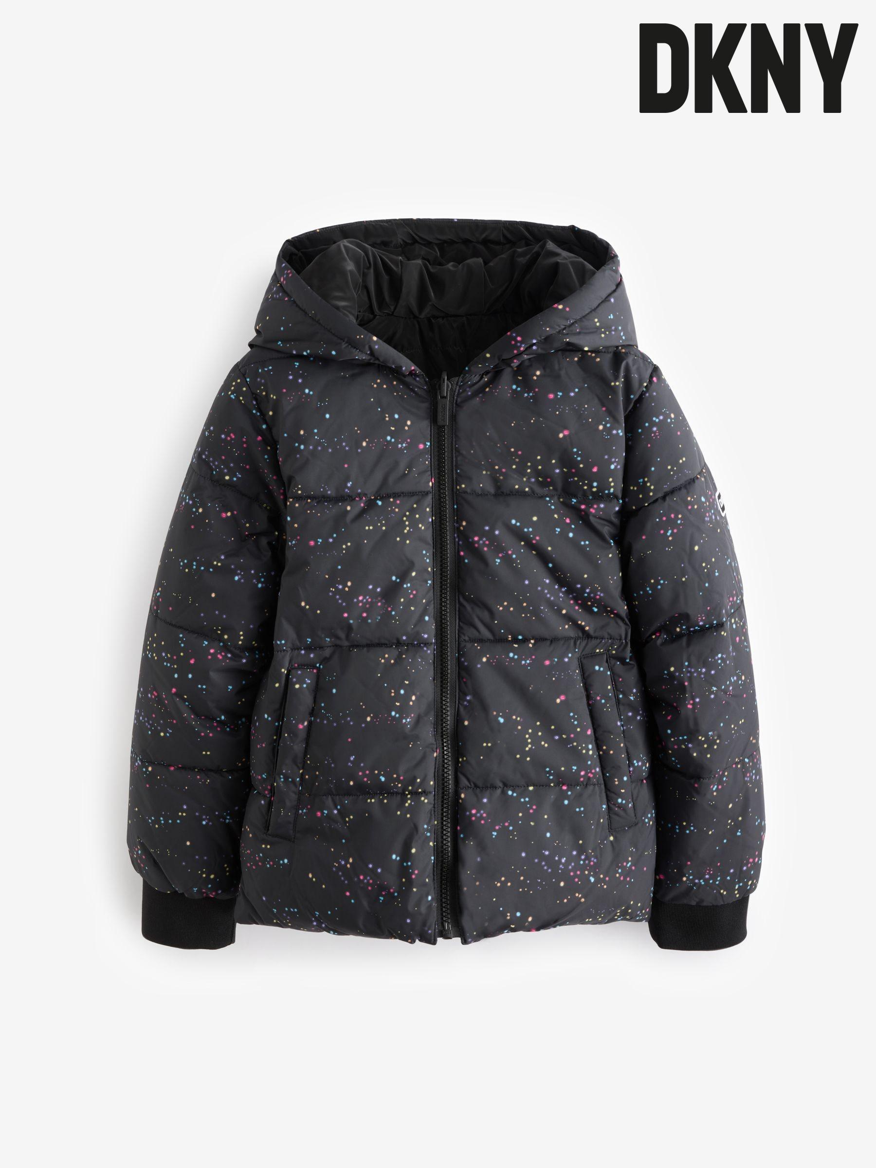 Girls black dkny coat shop