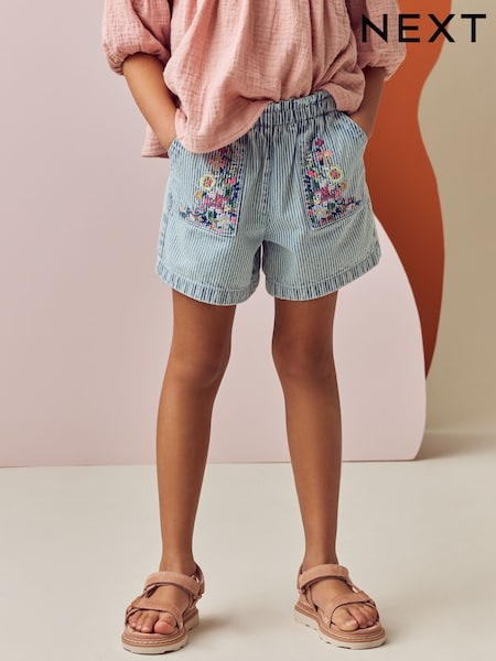 Multi 100% Cotton Floral Stripe Shorts (3-16yrs) (E35577) | R$ 145 - R$ 195