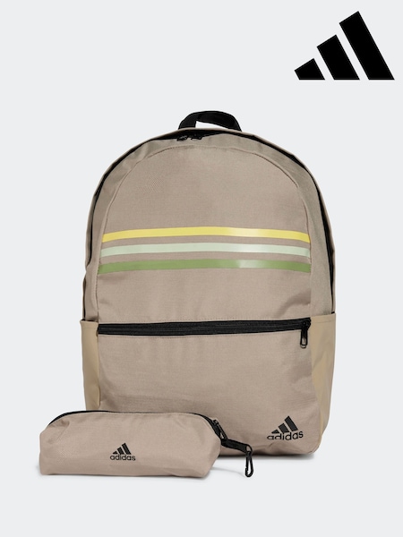 חום - Adidas Classic Horizontal 3 Stripes Backpack (E35648) | ‏126‏₪