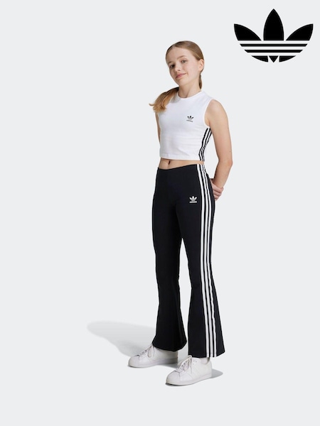 adidas originals Black 3 Stripe Flared Leggings (E35657) | €35