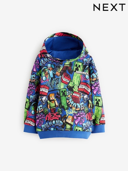 Cobalt Blue Minecraft Graffiti Hoodie (3-16yrs) (E35715) | 129 QAR - 168 QAR