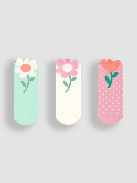 JoJo Maman Bébé Flower Socks 3 Pack (E35744) | € 13