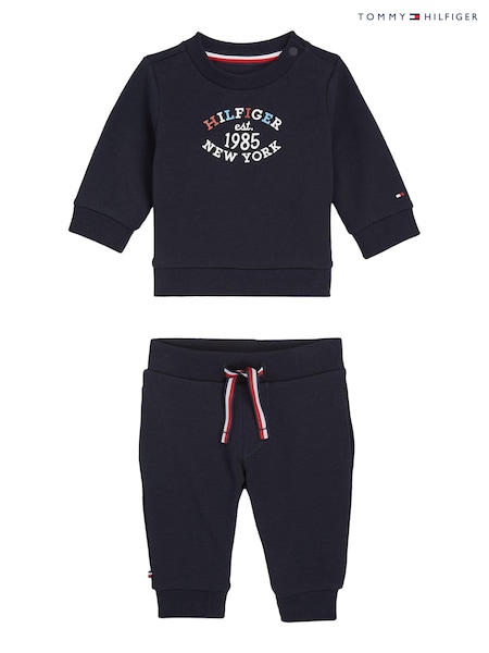 Tommy Hilfiger Blue Monotype Oval Sweat Top & Joggers Set 2 Piece (E35756) | AED218