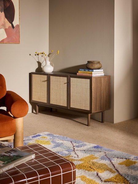 MADE.COM Dark Oak Effect Pavia Rattan Large Sideboard (E35780) | €478