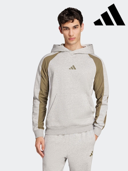 adidas Grey Seasonal Essentials Colourblock Hoodie (E35845) | R$ 445