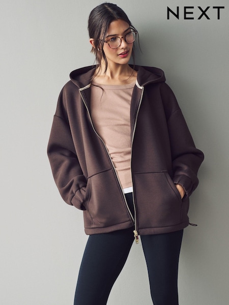 Chocolate Scuba Full Zip Hoodie (E35866) | AED73