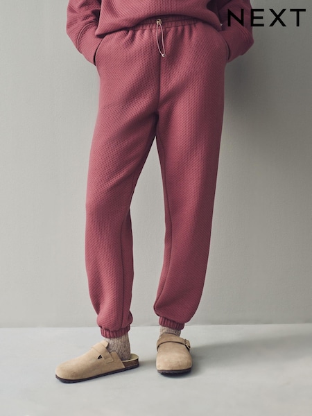Pink Textured Cuffed Joggers (E35868) | AED58