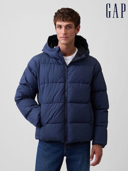 Blue - Regular Gap Relaxed Puffer Jacket