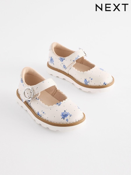 Valkoinen Kukallinen  - Mary Jane Shoes (E36071) | €31 - €34