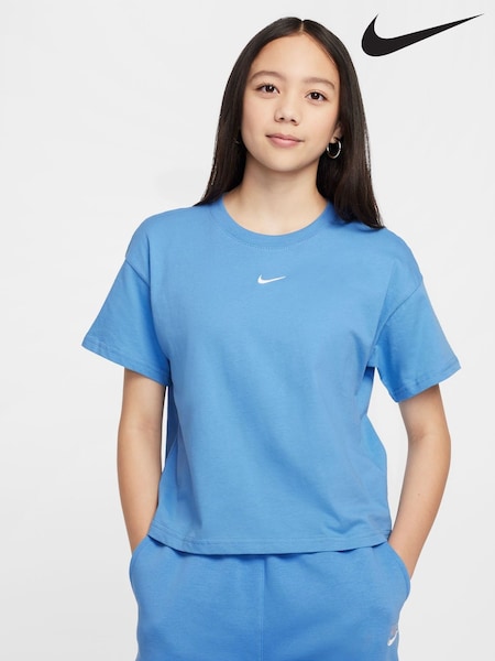 Nike Blue Sportswear Boxy 100% Cotton T-Shirt (E36111) | €29