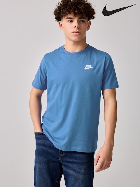 Azul - Nike Club 100% Cotton T-Shirt (E36121) | 21 €