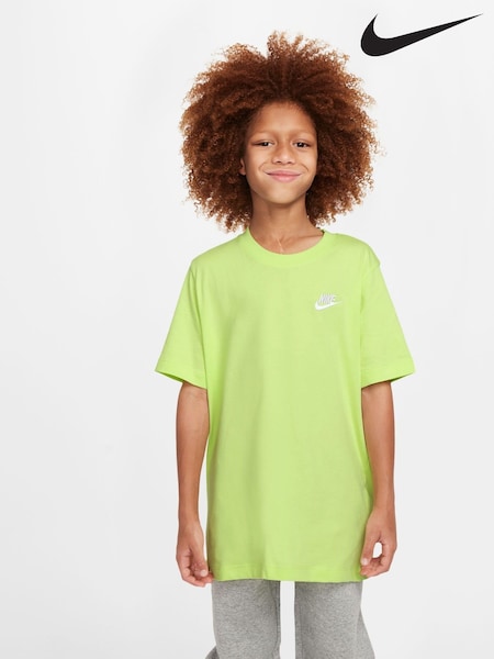 Zielony - Nike Club 100% Cotton T-shirt (E36134) | 95 zł