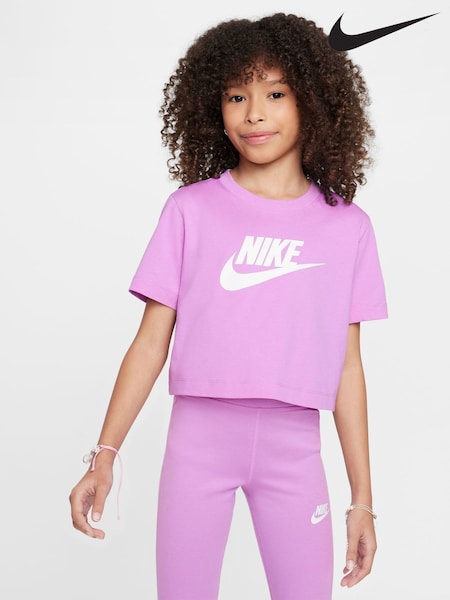 Nike Rush Lilac Cropped 100% Cotton T-Shirt (E36195) | €28