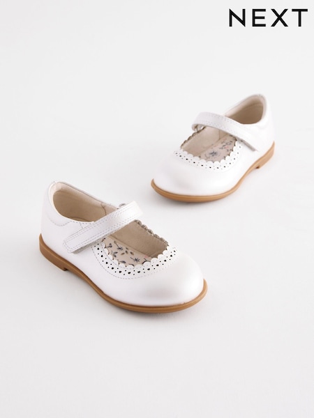 Silver Leather Touch Fastening Brogue Shoes (E36238) | 119 QAR - 129 QAR