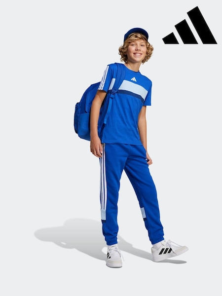 adidas Blue 3 Stripes Tiberio 100% Cotton T-Shirt (E36256) | R$ 180