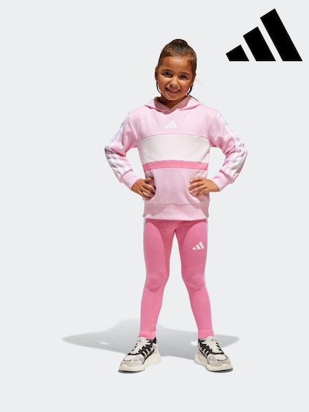 adidas Pink Essentials Tiberio 3 Stripe Tracksuit (E36262) | R$ 375