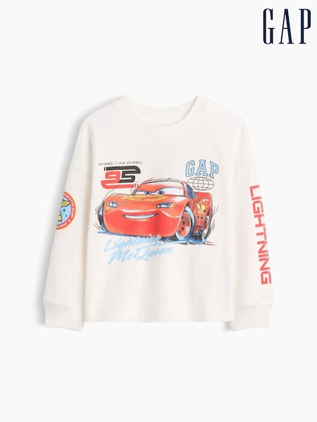 Vit Blixt McQueen - Gap Disney Long Sleeve T-shirt (6mths-5yrs)