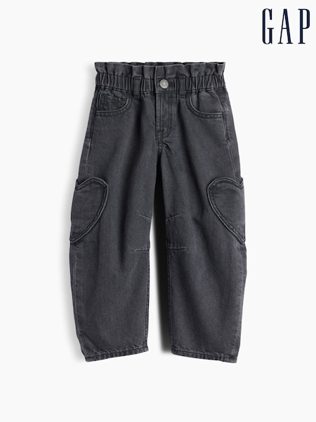 Black - Gap Heart Pocket Barrel Horseshoe Jeans (6mths-5yrs)