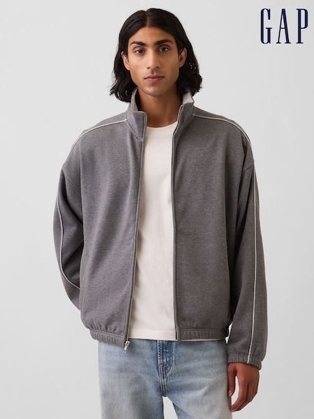 Grau - Regular Gap Heavyweight Oversized Zip-up Jacket