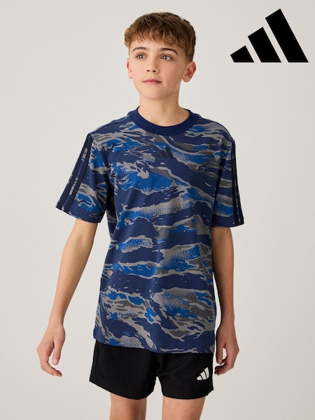 adidas Blue Camo 100% Cotton T-Shirt (E36287) | R$ 180