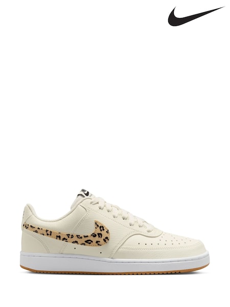 Cream/Leopard - Nike Court Vision Low Trainers (E36370) | €99