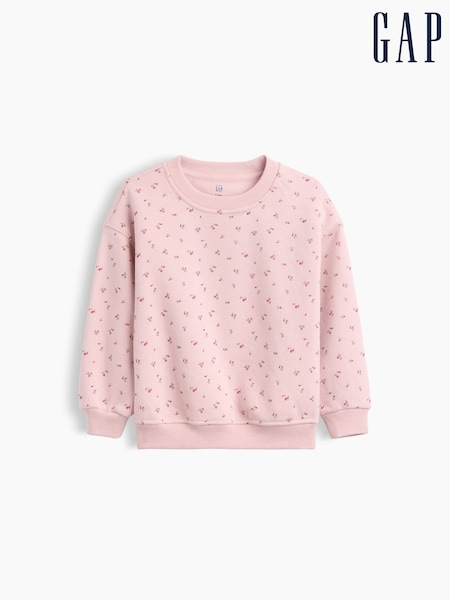 Ροζ Ditsy Floral - Gap Vintage φούτερ με απαλή εκτύπωση (6μηνών-5ετών)