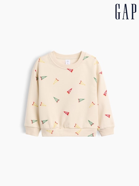Cream - Gap Relaxed Graphic Crew Neck Sweatshirt (6mths-5yrs)