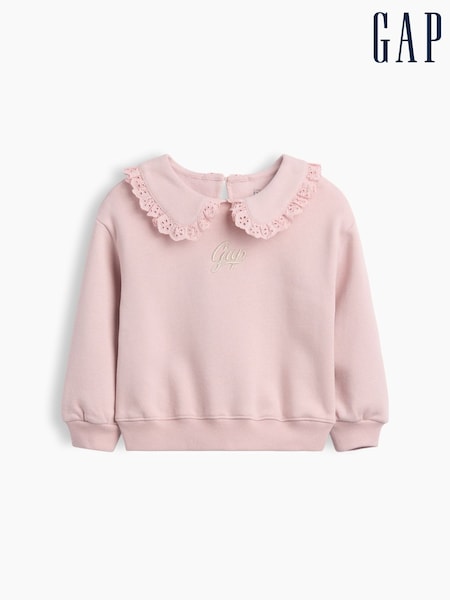Pink - Gap Vintage Soft Collared Logo Sweatshirt (6mths-5yrs)