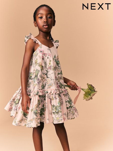 Pink Floral Printed Summer Dress (3-16yrs) (E36505) | AED86 - AED112