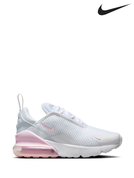 Nike White/Pink Foam Junior Air Max 270 Trainers (E36665) | €95