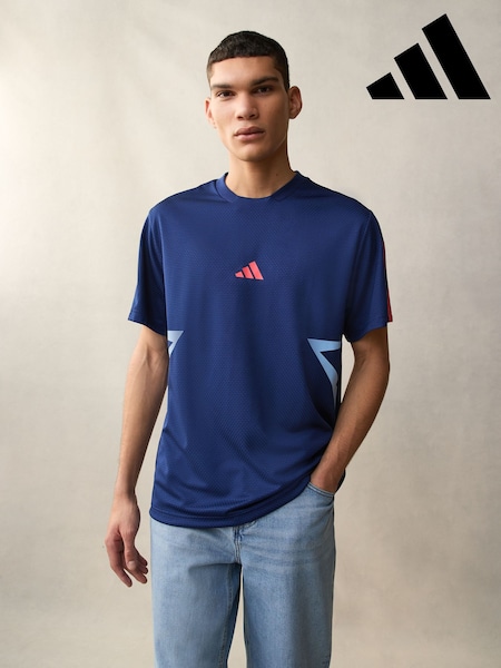 adidas Blue House Of Tiro Colourblock T-Shirt (E36723) | R$ 275