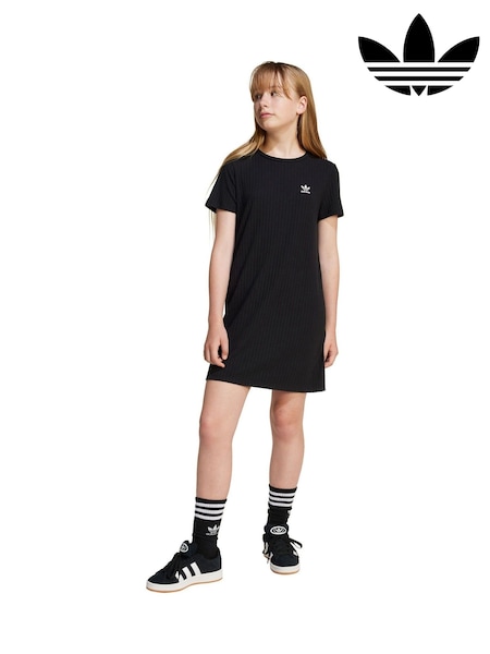 adidas Originals Black Ribbed Dress (E36844) | ₪151
