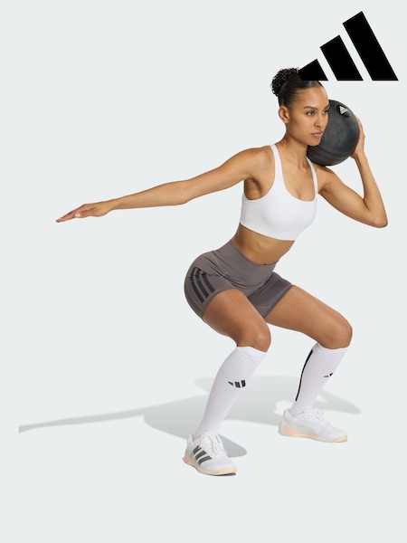 أبيض - Adidas Optime Workout Medium Support Bra