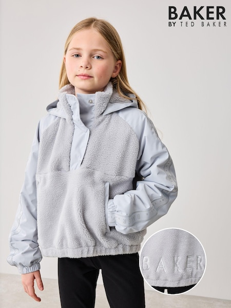 Baker by Ted Baker Grey Borg Fleece Panel Jacket (E36886) | 32 € - 37 €
