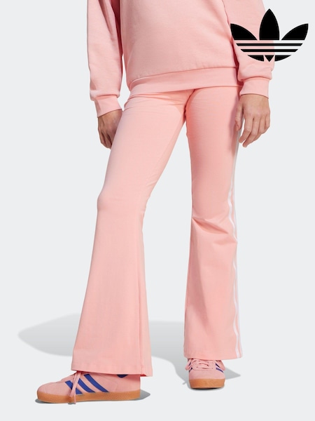 adidas originals Pink 3 Stripe Flared Leggings (E36932) | ₪126