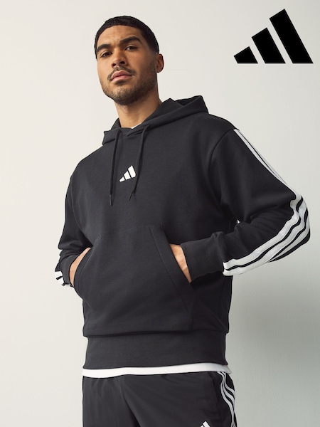 adidas Black Essentials 3-Stripes French Terry Hoodie (E36957) | €64