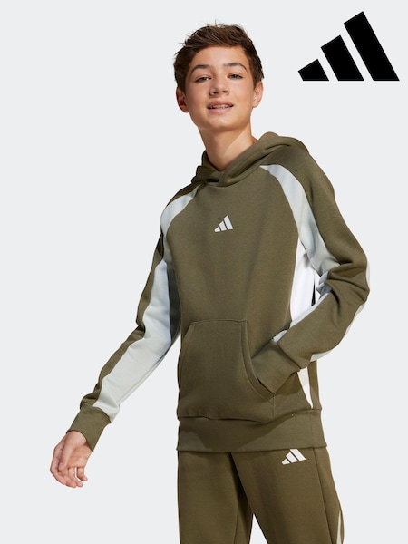 adidas Green Colour Block Fleece Hoodie (E36999) | R$ 325