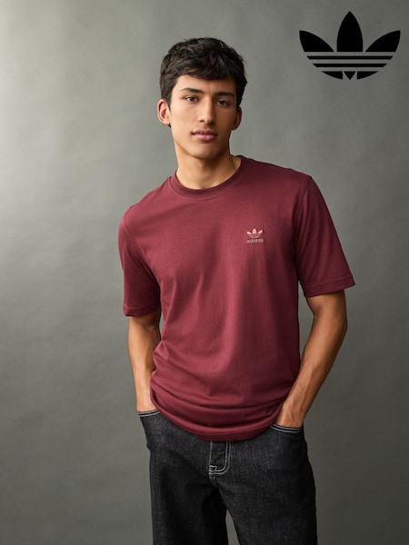 adidas Originals Red Trefoil Essentials 100% Cotton T-Shirt (E37014) | 114 QAR