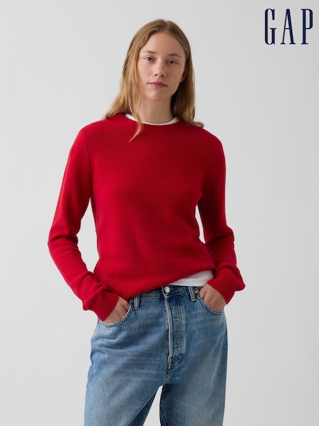 Red - Gap Cashsoft Crew Jumper