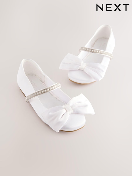 Weiß - Bow Flower Girl Mary Jane Shoes (E37040) | 36 € - 47 €