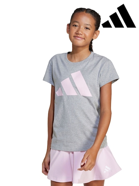 adidas Grey Big Logo 100% Cotton T-Shirt (E37065) | AED76