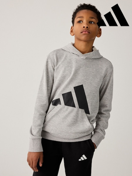 adidas Grey Large Logo Hoodie (E37135) | R$ 295