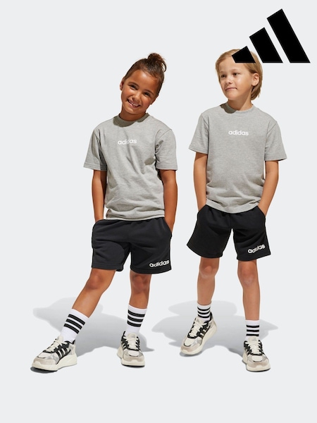 adidas Grey 100% Cotton T-Shirt And Shorts Set (E37143) | €33