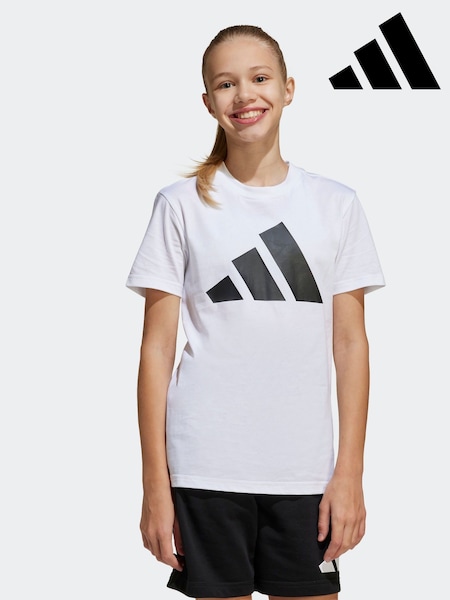 adidas White 3 Stripes Training 100% Cotton T-Shirt and Shorts Set (E37160) | R$ 295