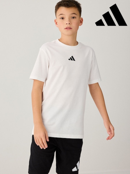 adidas White Essentials 100% Cotton T-Shirt (E37173) | R$ 120