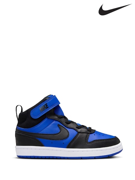 Nike Blue/Black Junior Court Borough Mid Trainers (E37203) | €60